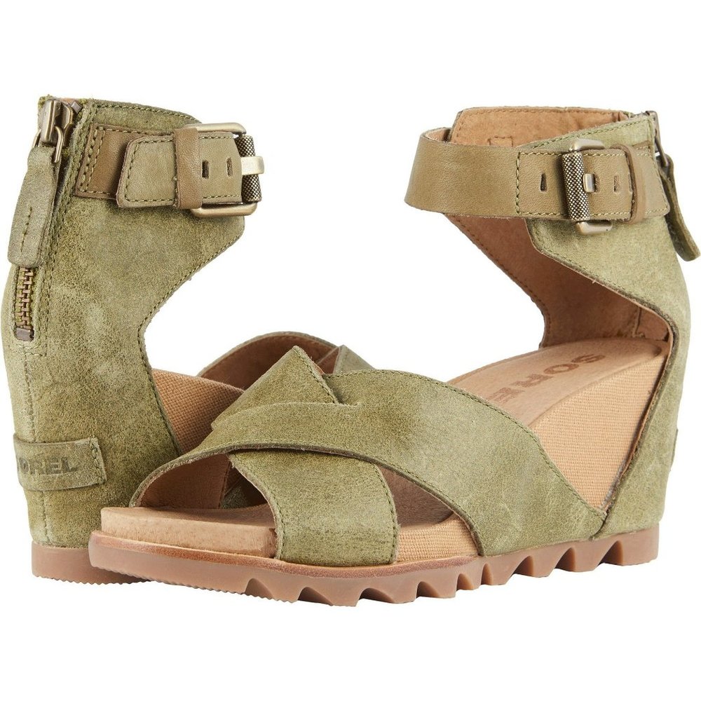 Sorel Joanie Wedge Sandal II - Olive Drab/Olive Terne - Size 7
